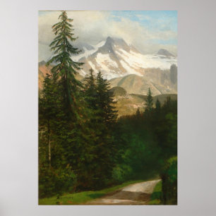 Poster Albert Bierstadt Peinture Neige dans le Haut Pays
