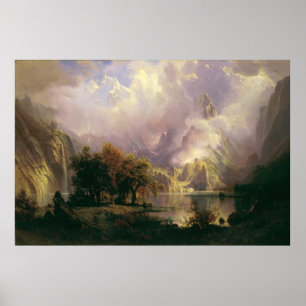 Poster Albert Bierstadt Peinture paysagère des Rocheuses