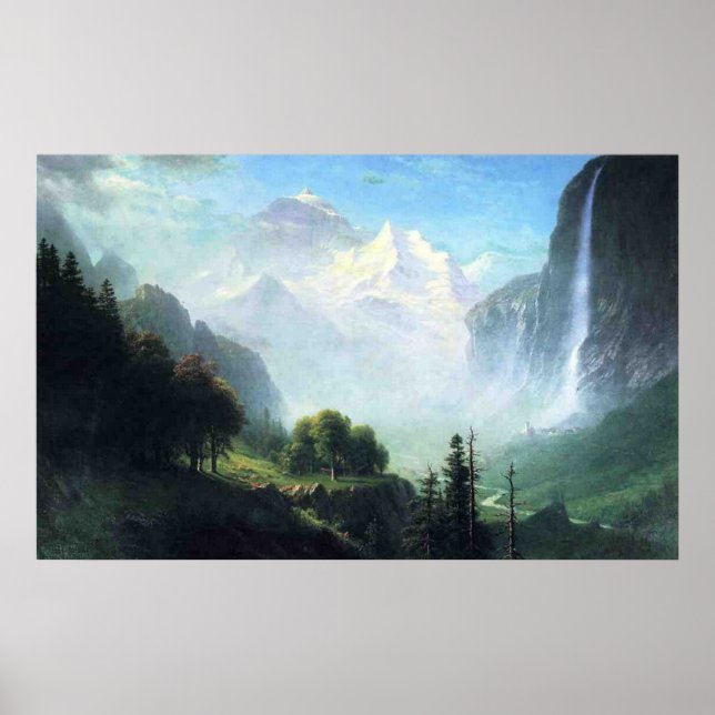 Poster Albert Bierstadt staubbach tombe près de lauterbru (Devant)