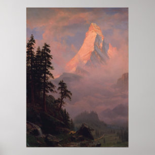 Poster Albert Bierstadt Sunrise sur le Cervin