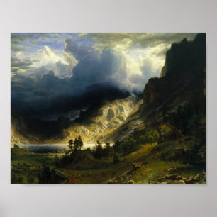 Poster Albert Bierstadt - Une tempête dans les montagnes