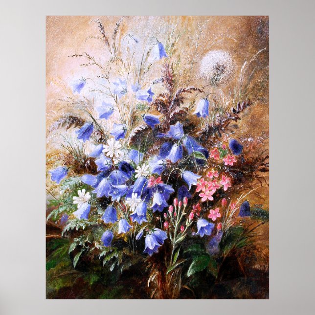 Poster Albert Dürer Lucas : Harebells et Centaury (Devant)