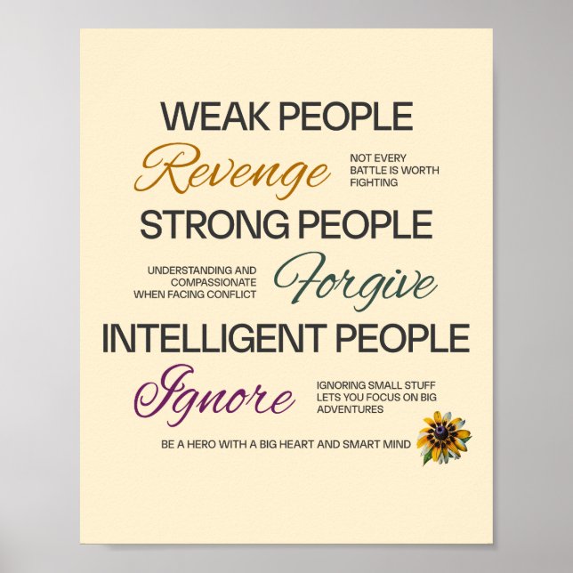 Poster Albert Einstein Forgive Ignore Growth Wisdom Quote (Devant)