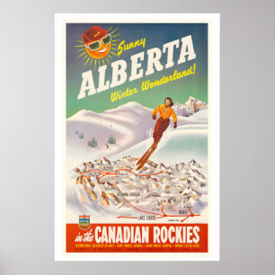 Poster Alberta ensoleillée Merveilleux hiver dans le Cana