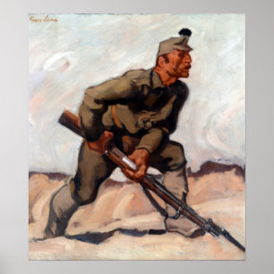 Poster Albin Egger-Lienz Kaiserschützen Dolomitenwacht