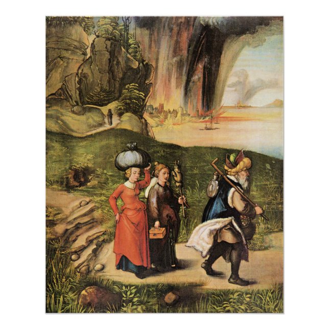 Poster Albrecht Durer - L'évasion de Lot (Devant)