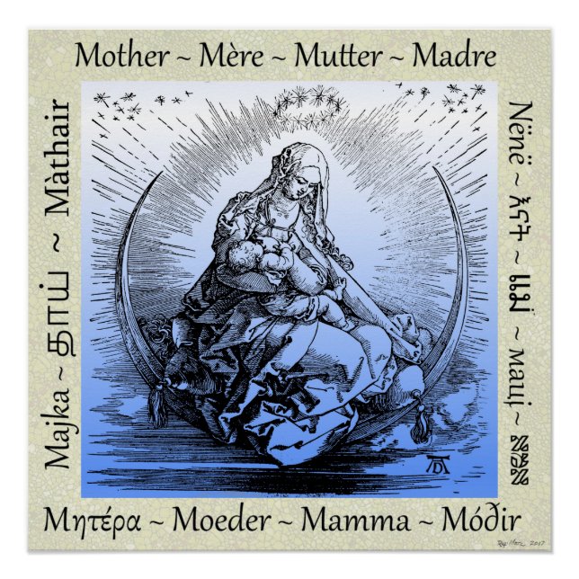 Poster Albrecht Dürer Mother et Child on Crescent Moon (Devant)