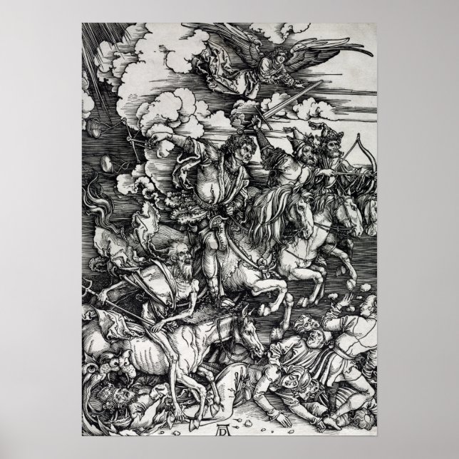 Poster Albrecht Dürer Quatre cavaliers de l'Apocalypse (Devant)