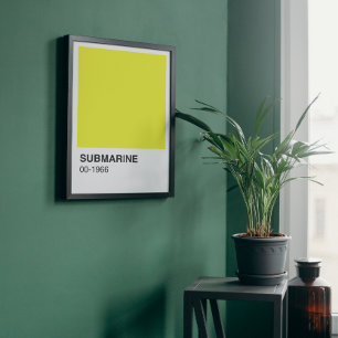 Poster Album de chanson jaune - Bordure blanche