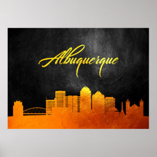 Poster Albuquerque New Mexico Gold Skyline