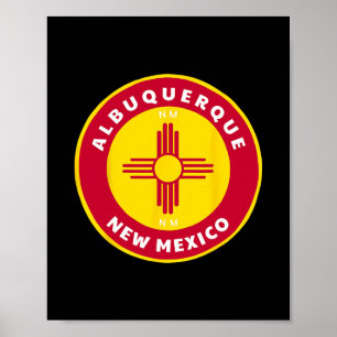 Poster Albuquerque Nouveau-Mexique Nm Zia Drapeau Fierté