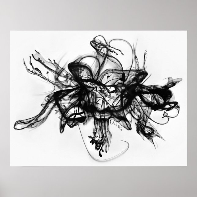 Poster Alchimie - Encre dans l'eau (Devant)