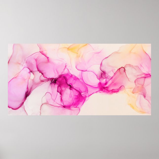 Poster Alcool encre texture marine. L'art contemporain. (Devant)