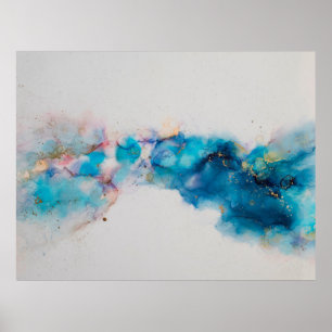 Poster Alcool Enk Art. Peinture Abstraite. Alcool Ink ba