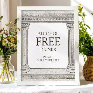 Poster Alcool sans boissons signe de table avec colonnes