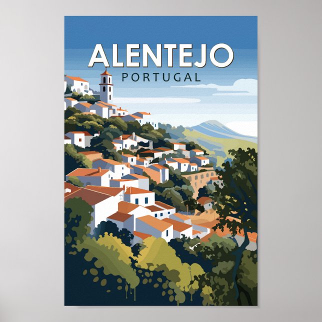 Poster Alentejo Portugal Travel Art Vintage (Devant)