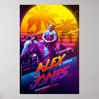 POSTER ALEX JONES GLISSANT DANS LES ANNÉES 80