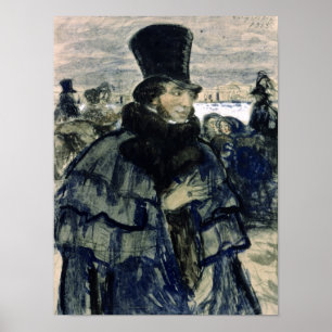 Poster Alexander Pouchkine sur l'embouteillage de Neva