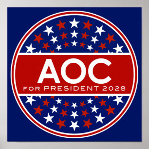 Poster Alexandria Ocasio-Cortez présidente 2028