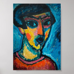 Poster Alexeij Jawlensky Kopf À Blau, Art