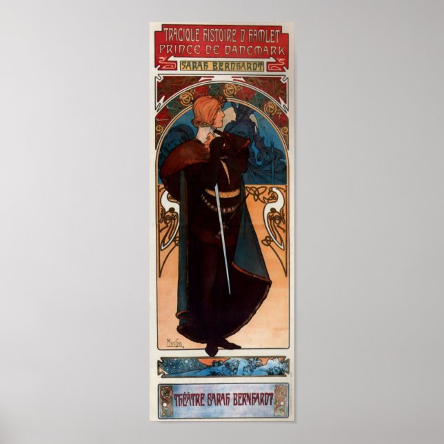 Poster Alfons Mucha Hamlet (Devant)