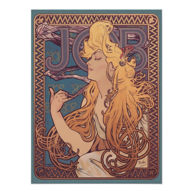 Poster Alfonse Mucha Job Art Nouveau femme (Devant)