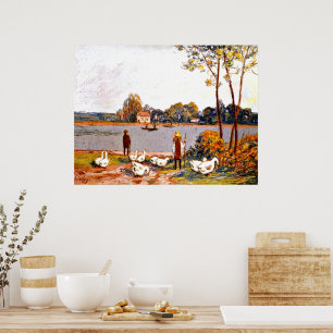Poster Alfred Sisley art: By The River Loing,