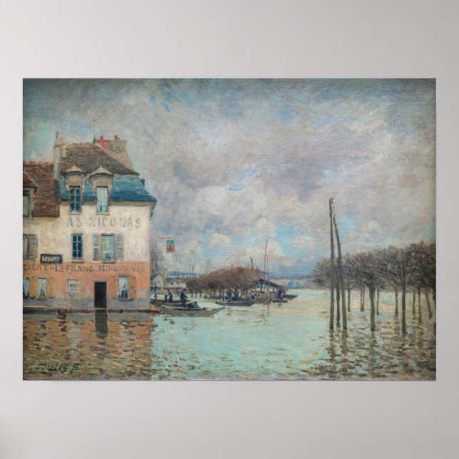 Poster Alfred Sisley - Inondation à Port-Marly 1876 (Devant)