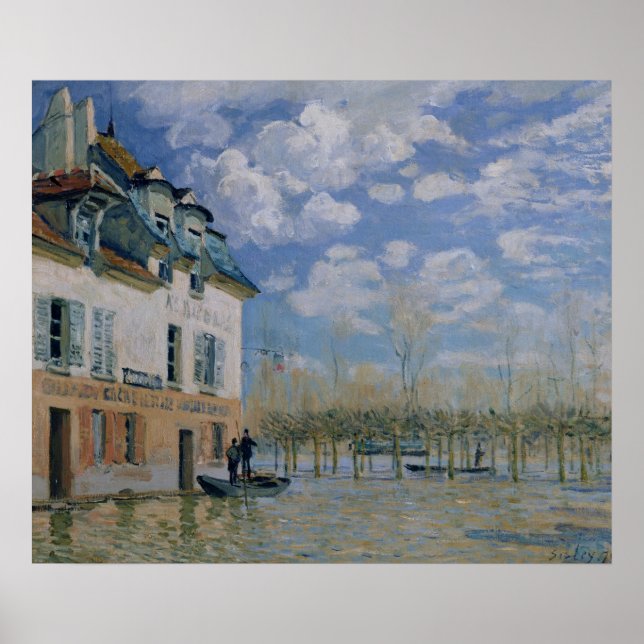 Poster Alfred Sisley | Le Bateau dans les inondations, Po (Devant)