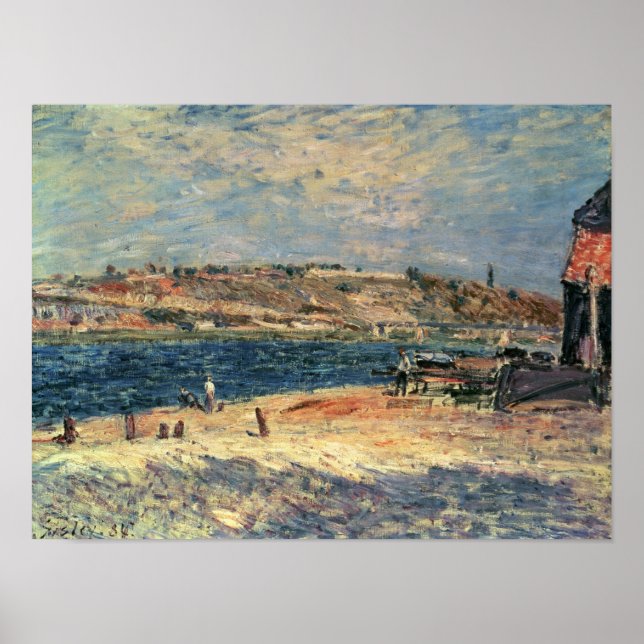 Poster Alfred Sisley | Les berges de la rivière à Saint-M (Devant)