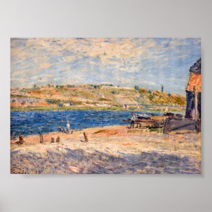 Poster Alfred Sisley - Les berges de la rivière à Saint-M