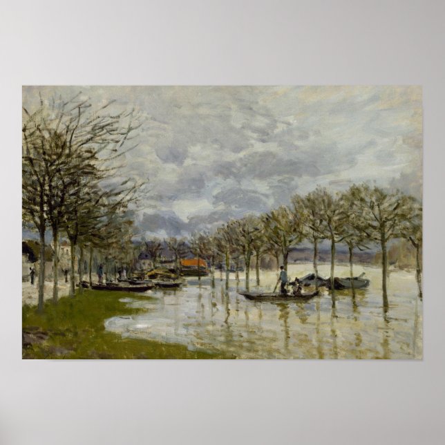 Poster Alfred Sisley - Les inondations sur la route (Devant)