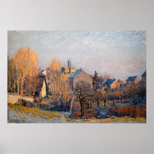 Poster Alfred Sisley - Matinée glaciale à Louveciennes
