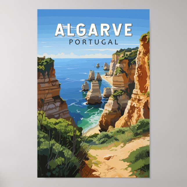 Poster Algarve Portugal Travel Art Vintage (Devant)