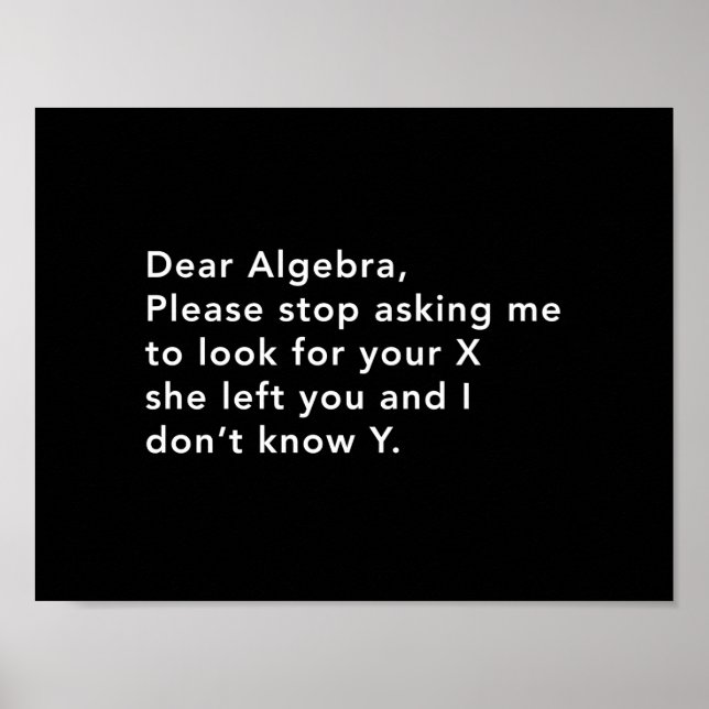 Poster Algebra et son X (Devant)