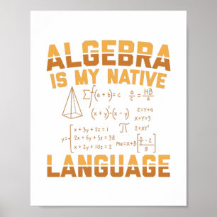 Poster Algébrie mathématique   Cadeaux d'enseignant mathé