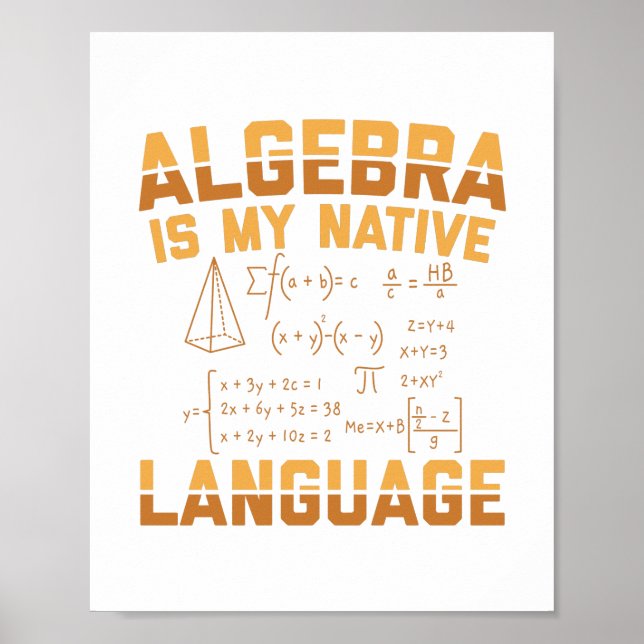 Poster Algébrie mathématique | Cadeaux d'enseignant mathé (Devant)