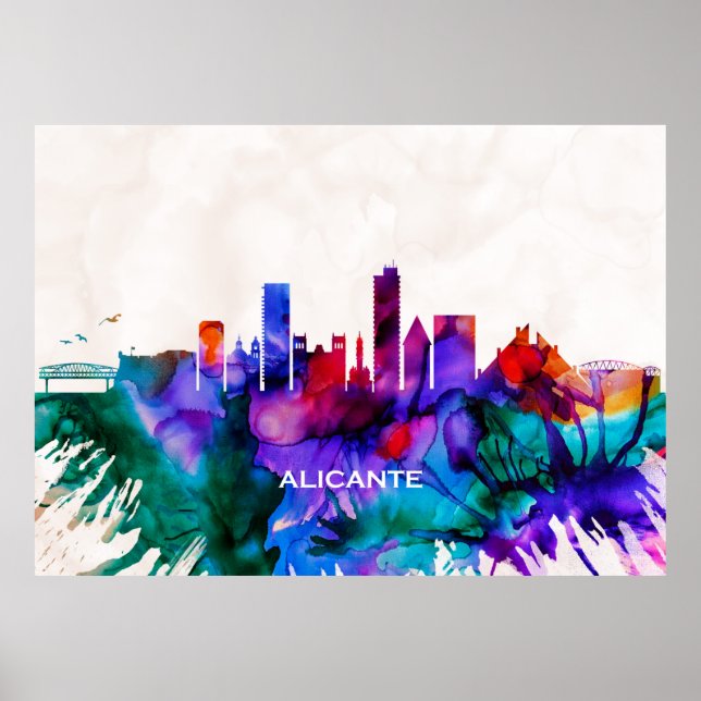 Poster Alicante Skyline (Devant)