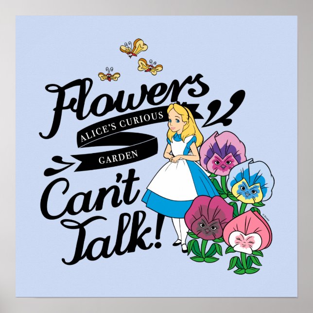 Poster Alice Au Pays Des Merveilles | Alice & Les Fleurs (Devant)