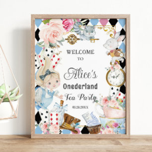 Poster Alice au pays des merveilles Anniversaire Tea Part
