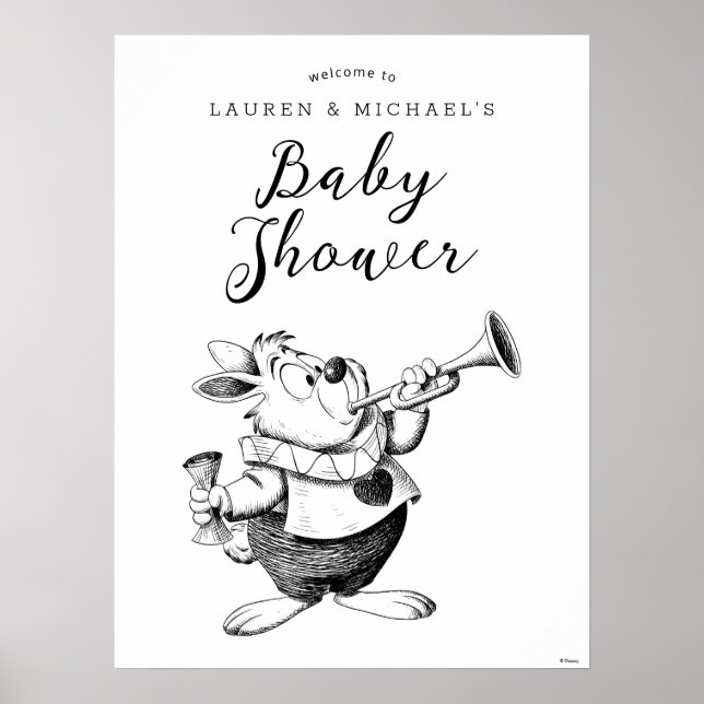 Poster Alice au pays des merveilles - Baby shower Cheshir (Devant)