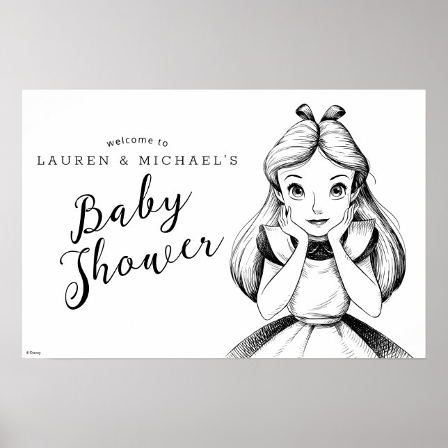 Poster Alice au pays des merveilles - Baby shower Cheshir (Devant)