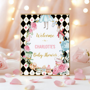 Poster Alice au pays des merveilles Baby shower de la hai