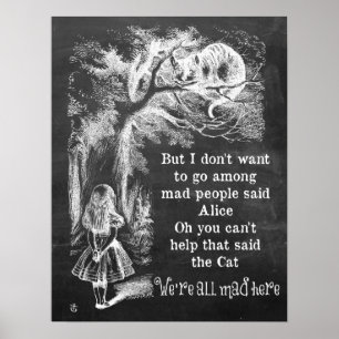 Poster Alice au pays des merveilles; Cheshire Chat avec A