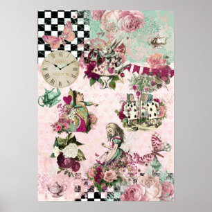 Poster Alice au pays des merveilles Élégant