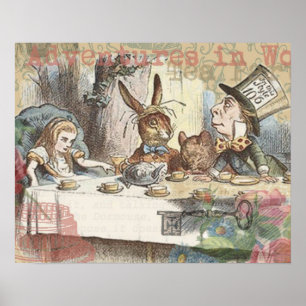 Poster Alice au pays des merveilles Fête du thé