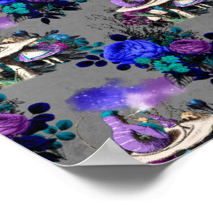 Poster Alice au pays des merveilles Fleurs de la chenille