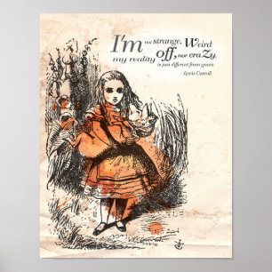 Poster Alice au pays des merveilles "Je ne suis pas étran