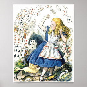 Poster Alice Au Pays Des Merveilles Jouer Des Cartes Post