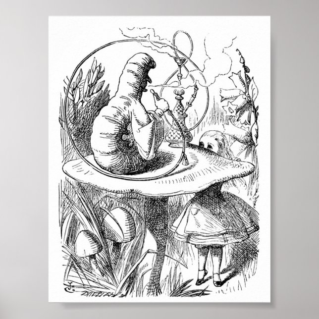 Poster Alice au pays des merveilles - La chenille (Devant)